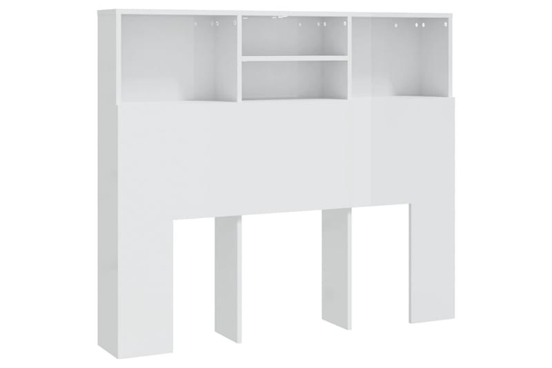 beBasic Sengegavlskap høyglans hvit 120x19x103,5 cm - Hvit - Møbler - Senger - Sengetilbehør & sengegavl - Sengegavl