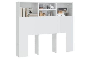 beBasic Sengegavlskap høyglans hvit 120x19x103,5 cm - Hvit - Møbler - Senger - Sengetilbehør & sengegavl - Sengegavl