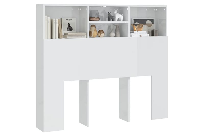 beBasic Sengegavlskap høyglans hvit 120x19x103,5 cm - Hvit - Møbler - Senger - Sengetilbehør & sengegavl - Sengegavl
