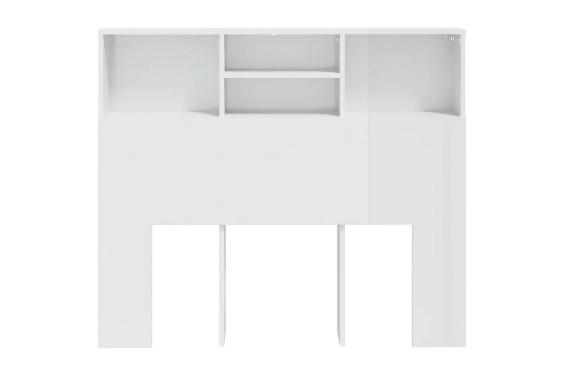 beBasic Sengegavlskap høyglans hvit 120x19x103,5 cm - Hvit - Møbler - Senger - Sengetilbehør & sengegavl - Sengegavl