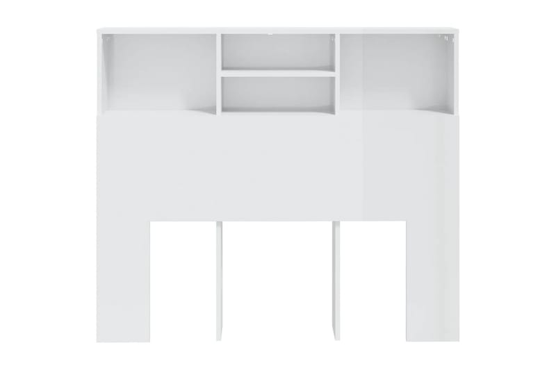 beBasic Sengegavlskap høyglans hvit 120x19x103,5 cm - Hvit - Møbler - Senger - Sengetilbehør & sengegavl - Sengegavl
