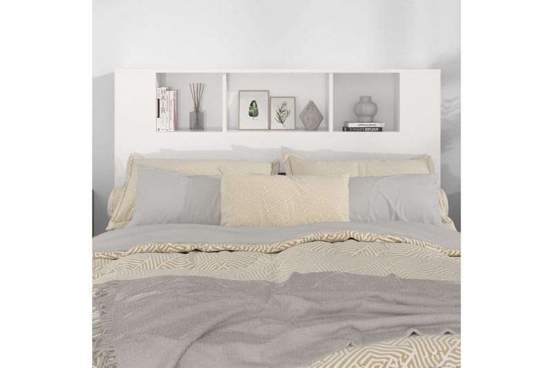 beBasic Sengegavlskap høyglans hvit 140x18,5x104,5 cm - Hvit - Møbler - Senger - Sengetilbehør & sengegavl - Sengegavl
