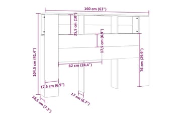 beBasic Sengegavlskap høyglans hvit 160x18,5x104,5 cm - Hvit - Møbler - Senger - Sengetilbehør & sengegavl - Sengegavl