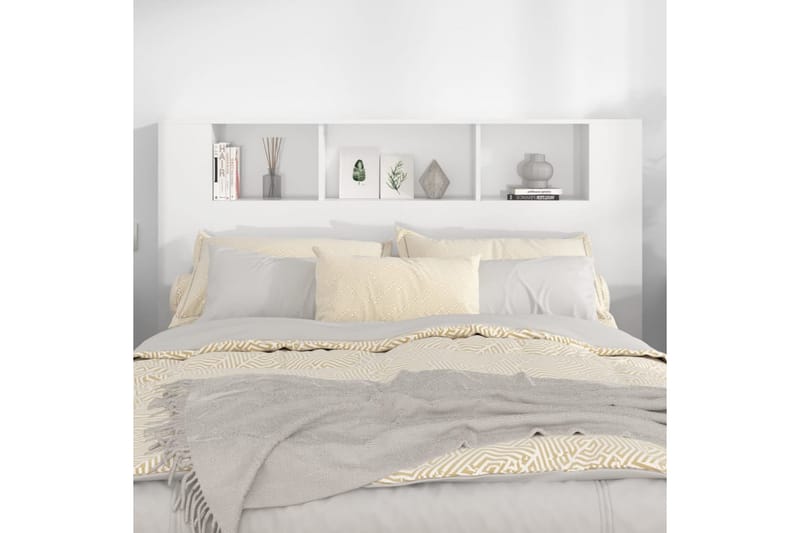 beBasic Sengegavlskap høyglans hvit 160x18,5x104,5 cm - Hvit - Møbler - Senger - Sengetilbehør & sengegavl - Sengegavl
