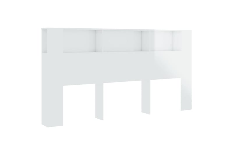 beBasic Sengegavlskap høyglans hvit 200x18,5x104,5 cm - Hvit - Møbler - Senger - Sengetilbehør & sengegavl - Sengegavl