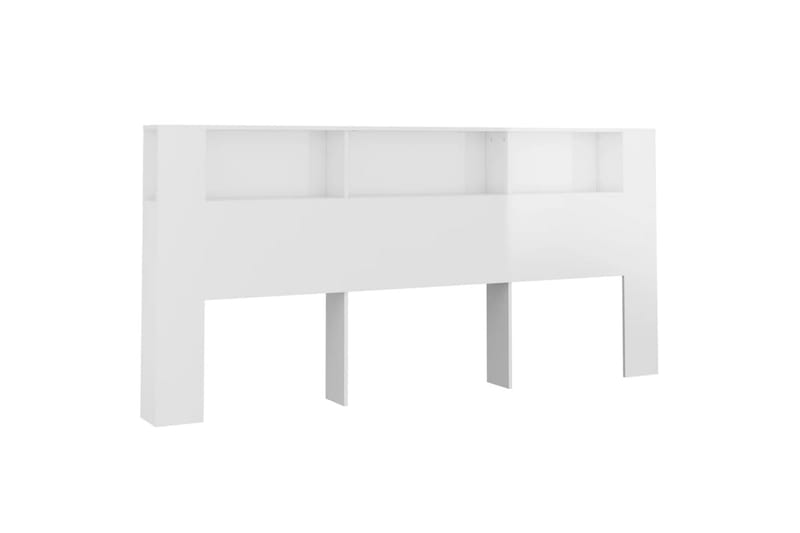 beBasic Sengegavlskap høyglans hvit 220x18,5x104,5 cm - Hvit - Møbler - Senger - Sengetilbehør & sengegavl - Sengegavl