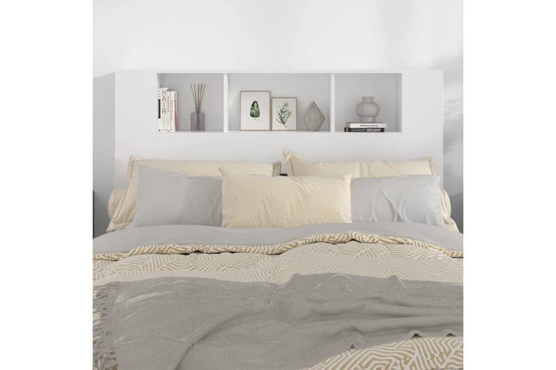 beBasic Sengegavlskap hvit 140x18,5x104,5 cm - Hvit - Møbler - Senger - Sengetilbehør & sengegavl - Sengegavl