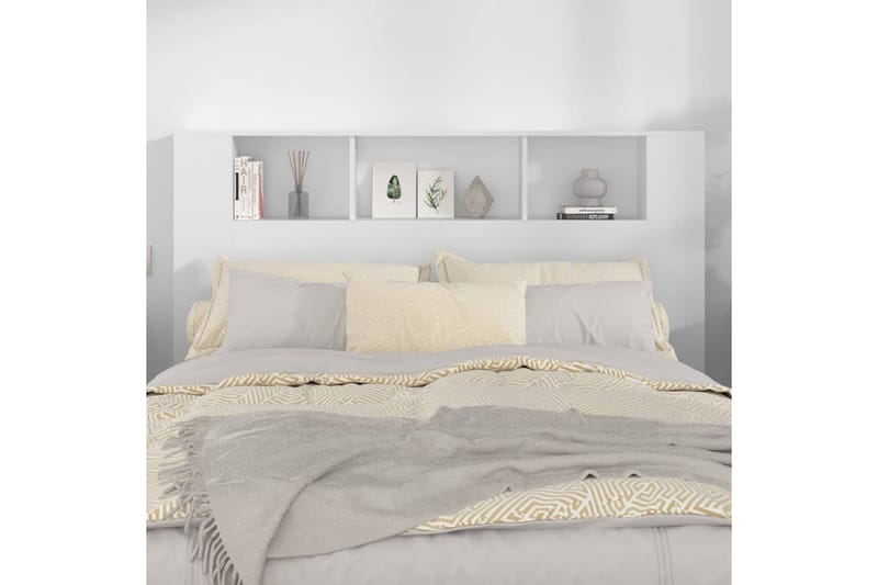 beBasic Sengegavlskap hvit 160x18,5x104,5 cm - Hvit - Møbler - Senger - Sengetilbehør & sengegavl - Sengegavl