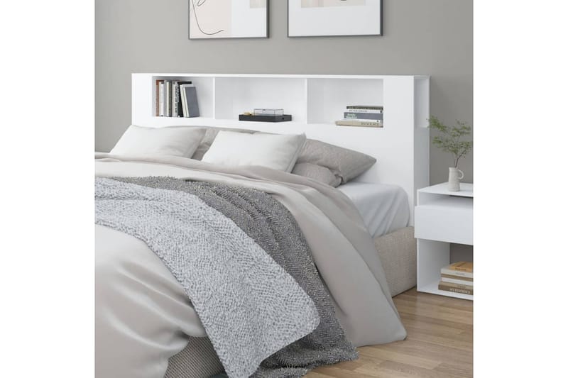 beBasic Sengegavlskap hvit 200x18,5x104,5 cm - Hvit - Møbler - Senger - Sengetilbehør & sengegavl - Sengegavl