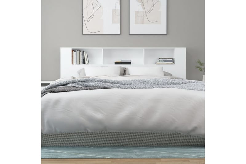 beBasic Sengegavlskap hvit 200x18,5x104,5 cm - Hvit - Møbler - Senger - Sengetilbehør & sengegavl - Sengegavl