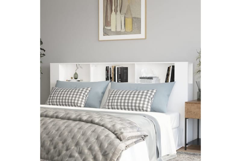beBasic Sengegavlskap hvit 220x18,5x104,5 cm - Hvit - Møbler - Senger - Sengetilbehør & sengegavl - Sengegavl