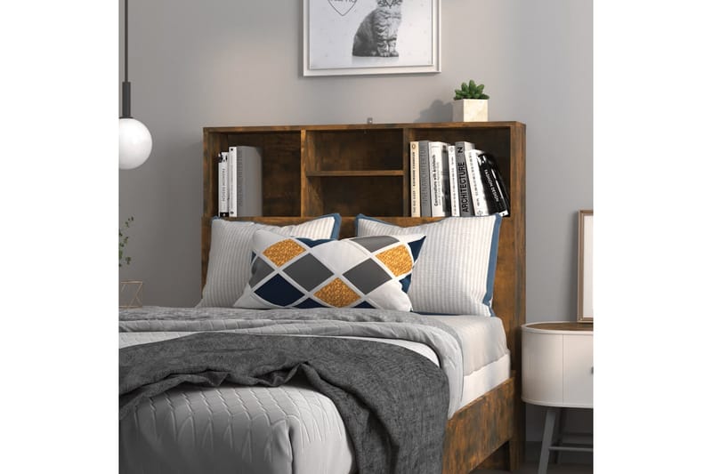 beBasic Sengegavlskap røkt eik 100x19x103,5 cm - Brun - Møbler - Senger - Sengetilbehør & sengegavl - Sengegavl