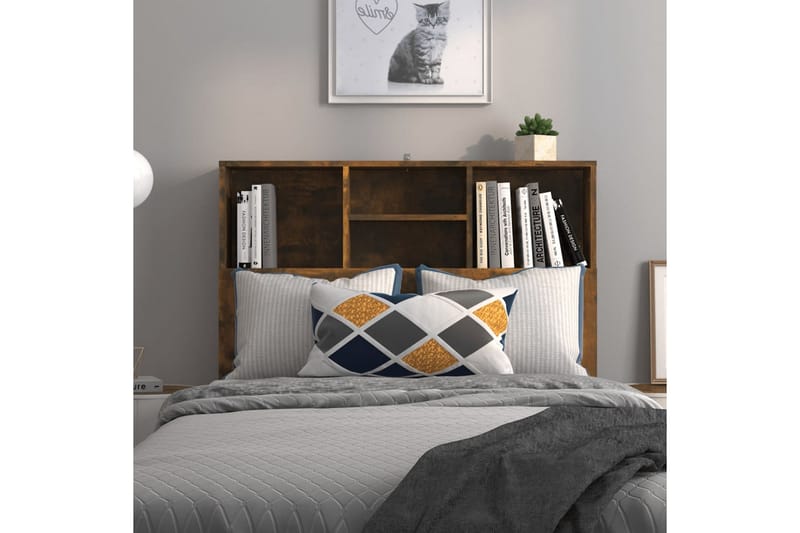 beBasic Sengegavlskap røkt eik 100x19x103,5 cm - Brun - Møbler - Senger - Sengetilbehør & sengegavl - Sengegavl