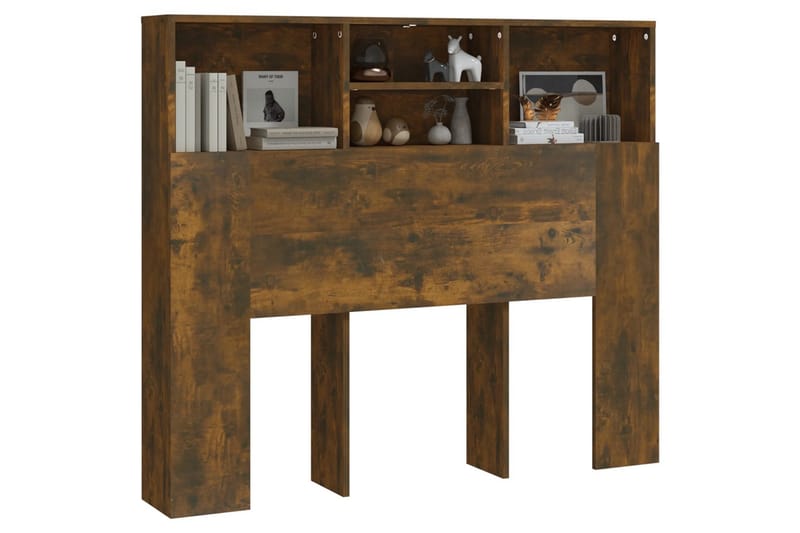 beBasic Sengegavlskap røkt eik 120x19x103,5 cm - Brun - Møbler - Senger - Sengetilbehør & sengegavl - Sengegavl