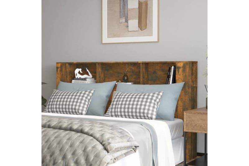 beBasic Sengegavlskap røkt eik 180x18,5x104,5 cm - Brun - Møbler - Senger - Sengetilbehør & sengegavl - Sengegavl