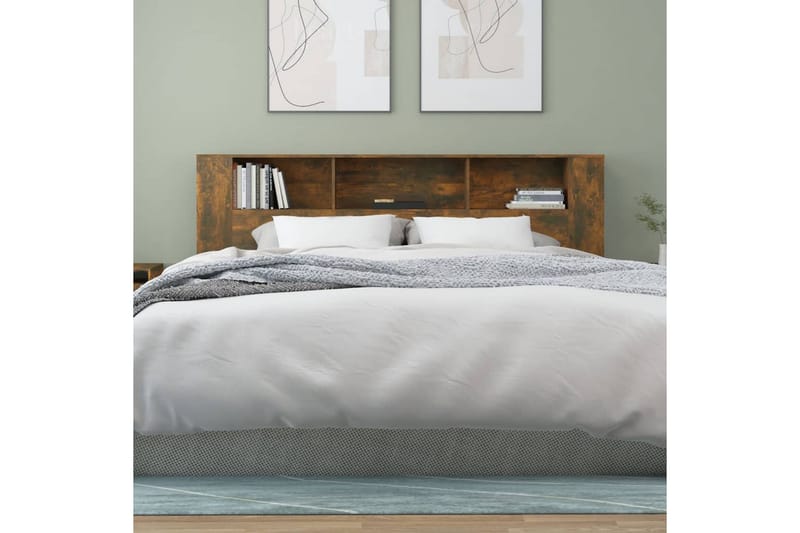 beBasic Sengegavlskap røkt eik 200x18,5x104,5 cm - Brun - Møbler - Senger - Sengetilbehør & sengegavl - Sengegavl