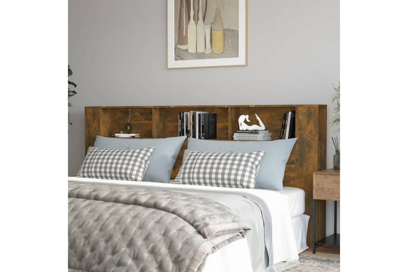 beBasic Sengegavlskap røkt eik 220x18,5x104,5 cm - Brun - Møbler - Senger - Sengetilbehør & sengegavl - Sengegavl