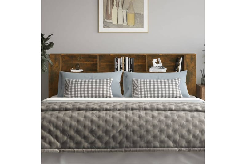 beBasic Sengegavlskap røkt eik 220x18,5x104,5 cm - Brun - Møbler - Senger - Sengetilbehør & sengegavl - Sengegavl