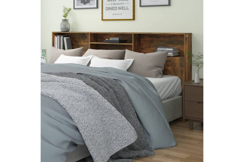 beBasic Sengegavlskap røkt eik 220x19x103,5 cm - Brun - Møbler - Senger - Sengetilbehør & sengegavl - Sengegavl