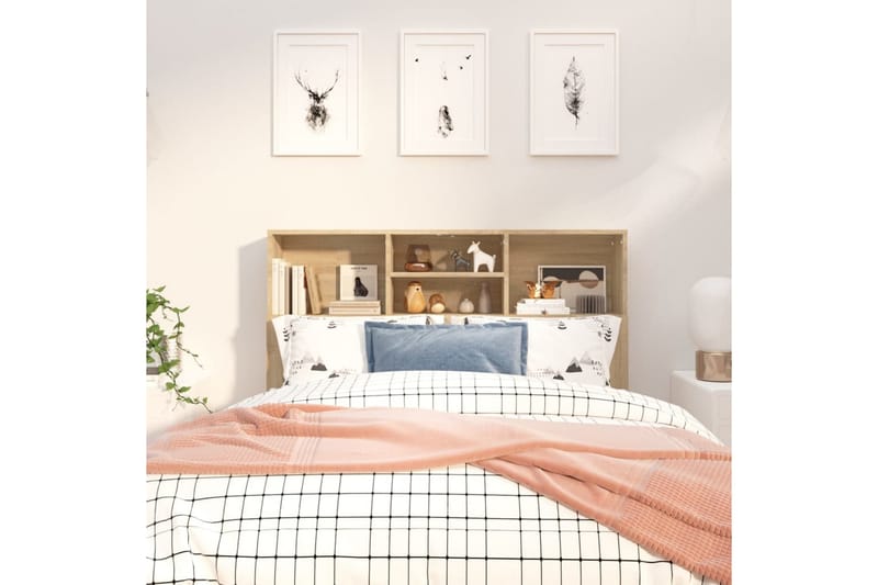 beBasic Sengegavlskap sonoma eik 120x19x103,5 cm - Brun - Møbler - Senger - Sengetilbehør & sengegavl - Sengegavl