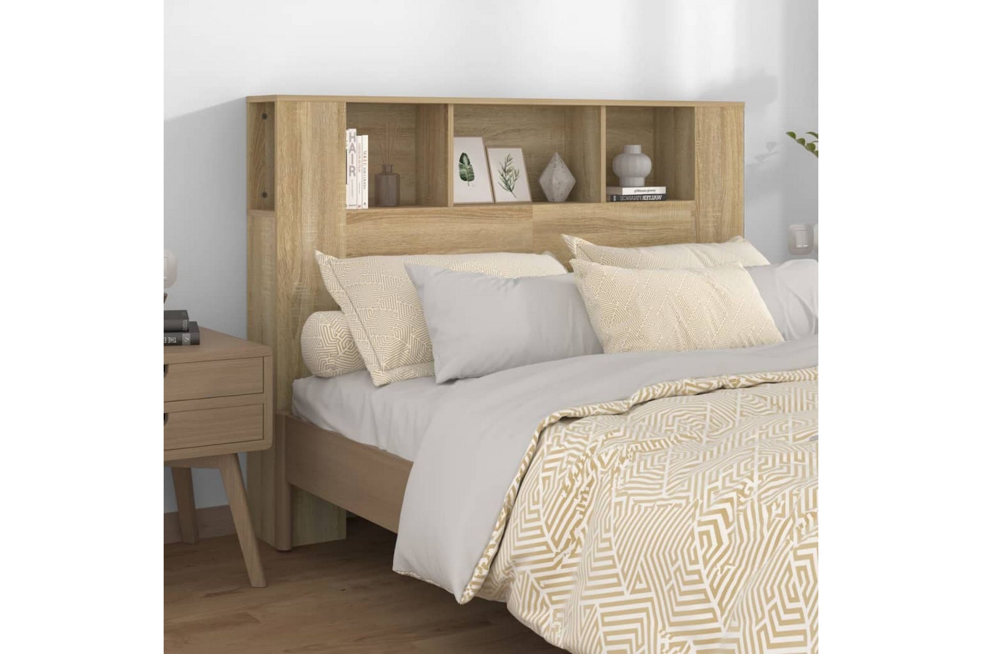 beBasic Sengegavlskap sonoma eik 140x18,5x104,5 cm - Brun - Møbler - Senger - Sengetilbehør & sengegavl - Sengegavl