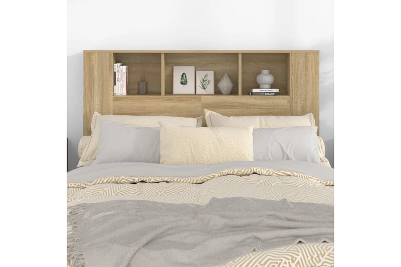 beBasic Sengegavlskap sonoma eik 140x18,5x104,5 cm - Brun - Møbler - Senger - Sengetilbehør & sengegavl - Sengegavl