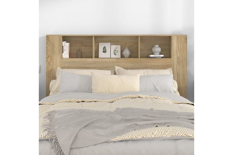 beBasic Sengegavlskap sonoma eik 160x18,5x104,5 cm - Brun - Møbler - Senger - Sengetilbehør & sengegavl - Sengegavl