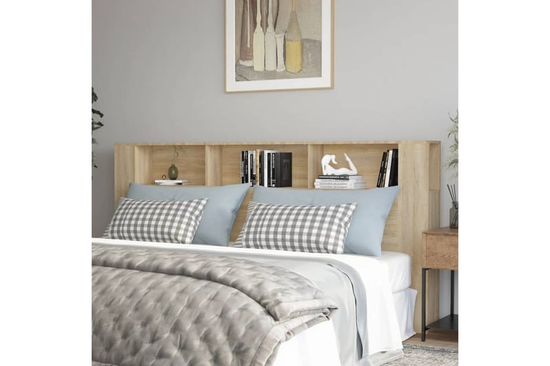 beBasic Sengegavlskap sonoma eik 220x18,5x104,5 cm - Brun - Møbler - Senger - Sengetilbehør & sengegavl - Sengegavl