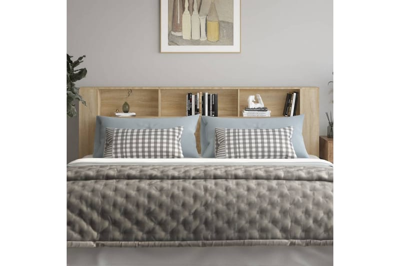 beBasic Sengegavlskap sonoma eik 220x18,5x104,5 cm - Brun - Møbler - Senger - Sengetilbehør & sengegavl - Sengegavl