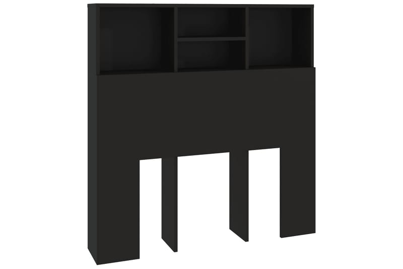 beBasic Sengegavlskap svart 100x19x103,5 cm - Svart - Møbler - Senger - Sengetilbehør & sengegavl - Sengegavl