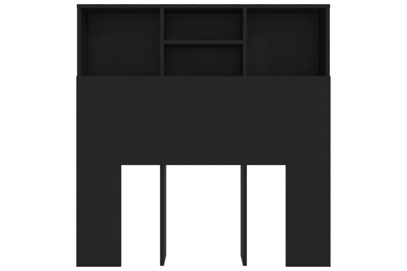 beBasic Sengegavlskap svart 100x19x103,5 cm - Svart - Møbler - Senger - Sengetilbehør & sengegavl - Sengegavl