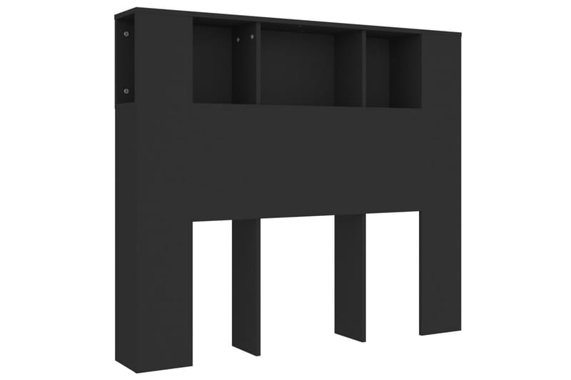 beBasic Sengegavlskap svart 120x18,5x104,5 cm - Svart - Møbler - Senger - Sengetilbehør & sengegavl - Sengegavl
