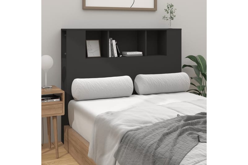 beBasic Sengegavlskap svart 120x18,5x104,5 cm - Svart - Møbler - Senger - Sengetilbehør & sengegavl - Sengegavl