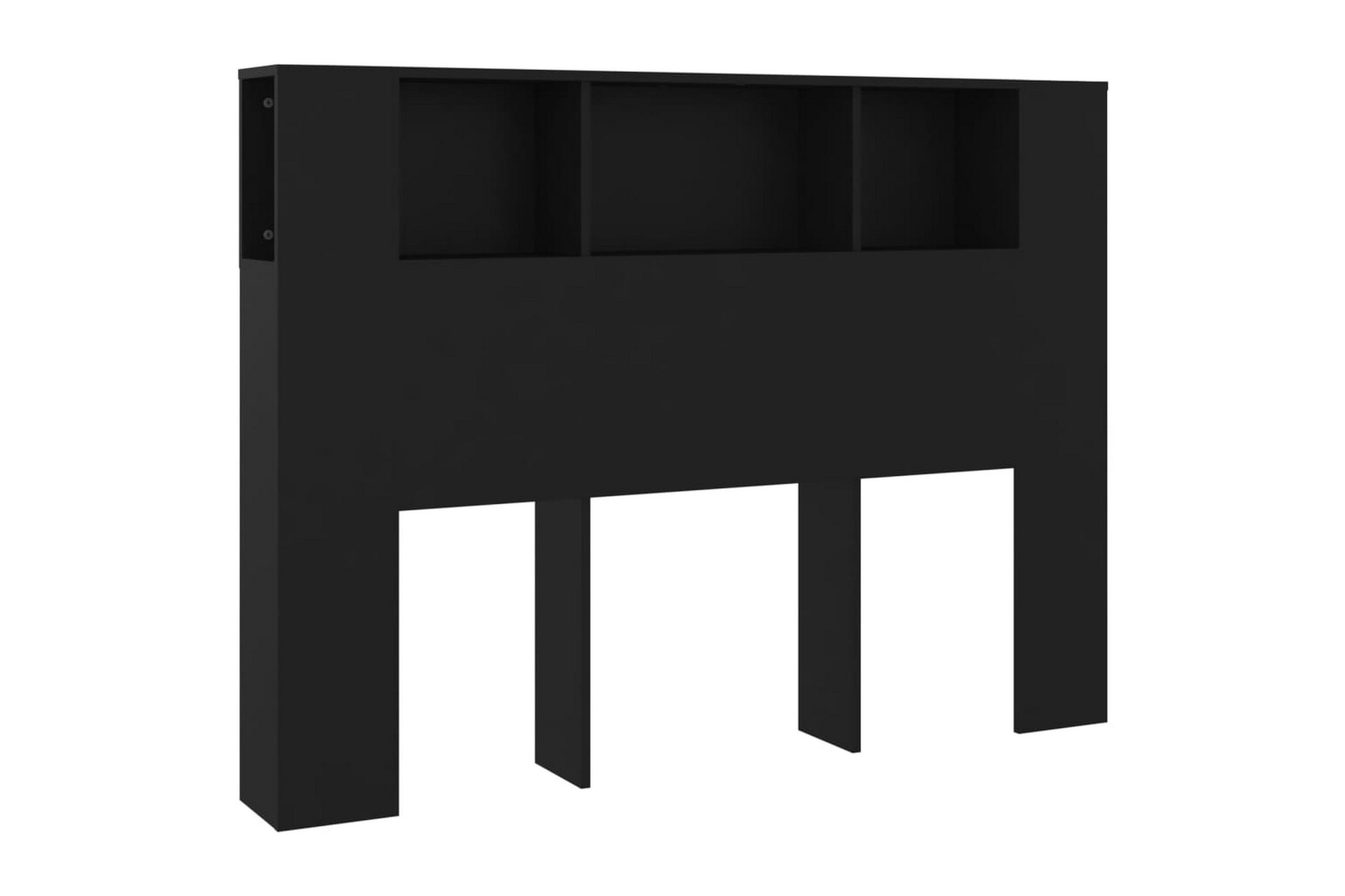 beBasic Sengegavlskap svart 140x18,5x104,5 cm - Svart - Møbler - Senger - Sengetilbehør & sengegavl - Sengegavl