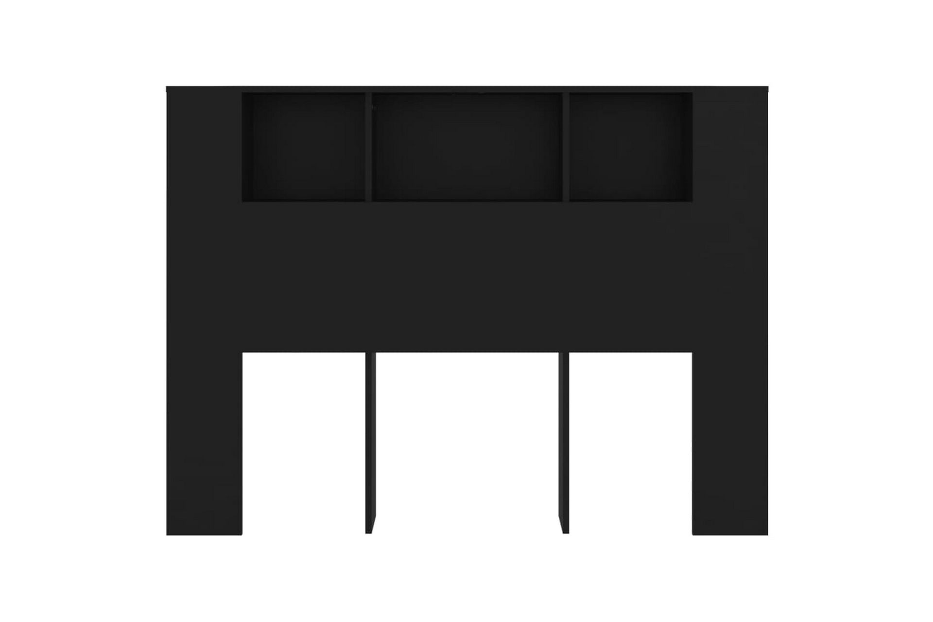 beBasic Sengegavlskap svart 140x18,5x104,5 cm - Svart - Møbler - Senger - Sengetilbehør & sengegavl - Sengegavl