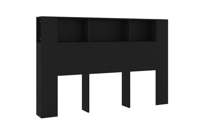 beBasic Sengegavlskap svart 160x18,5x104,5 cm - Svart - Møbler - Senger - Sengetilbehør & sengegavl - Sengegavl
