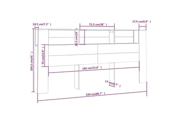 beBasic Sengegavlskap svart 220x18,5x104,5 cm - Svart - Møbler - Senger - Sengetilbehør & sengegavl - Sengegavl