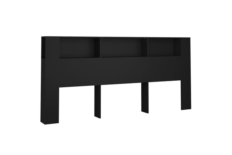 beBasic Sengegavlskap svart 220x18,5x104,5 cm - Svart - Møbler - Senger - Sengetilbehør & sengegavl - Sengegavl