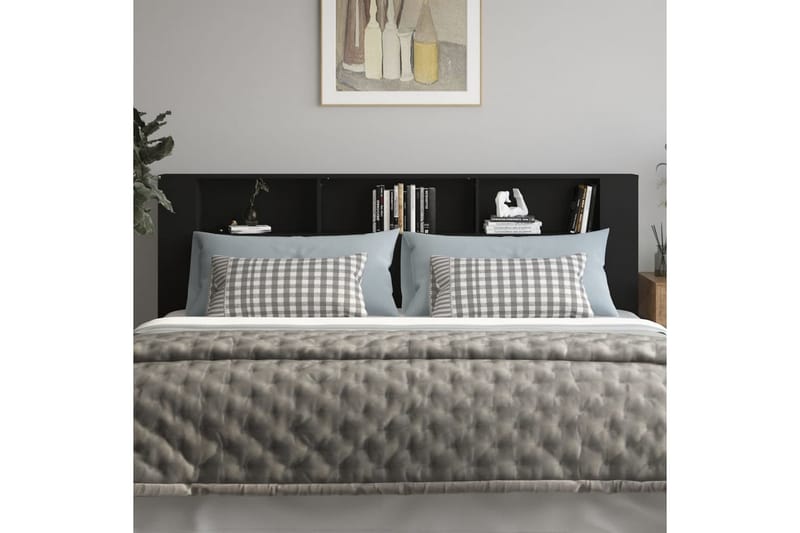beBasic Sengegavlskap svart 220x18,5x104,5 cm - Svart - Møbler - Senger - Sengetilbehør & sengegavl - Sengegavl