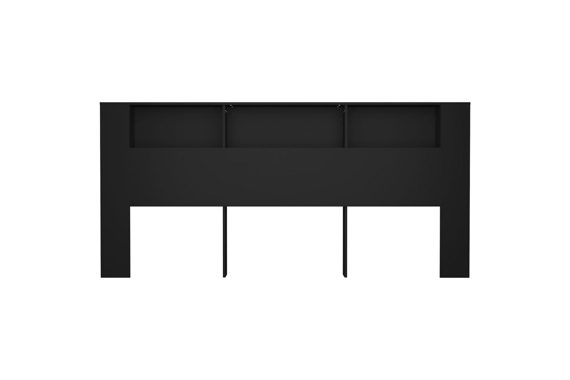 beBasic Sengegavlskap svart 220x18,5x104,5 cm - Svart - Møbler - Senger - Sengetilbehør & sengegavl - Sengegavl