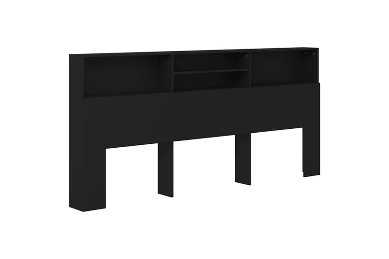 beBasic Sengegavlskap svart 220x19x103,5 cm - Svart - Møbler - Senger - Sengetilbehør & sengegavl - Sengegavl