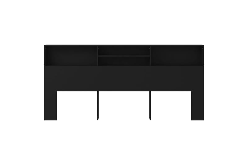 beBasic Sengegavlskap svart 220x19x103,5 cm - Svart - Møbler - Senger - Sengetilbehør & sengegavl - Sengegavl