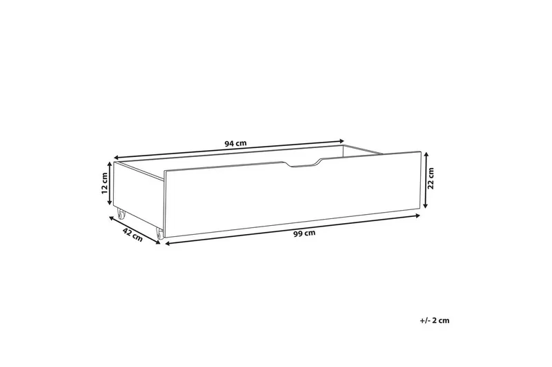 Förvaringslådor för säng Beliani Olendon set om 2 Ljus trä White - Møbler - Senger - Sengetilbehør & sengegavl - Ribbebunn