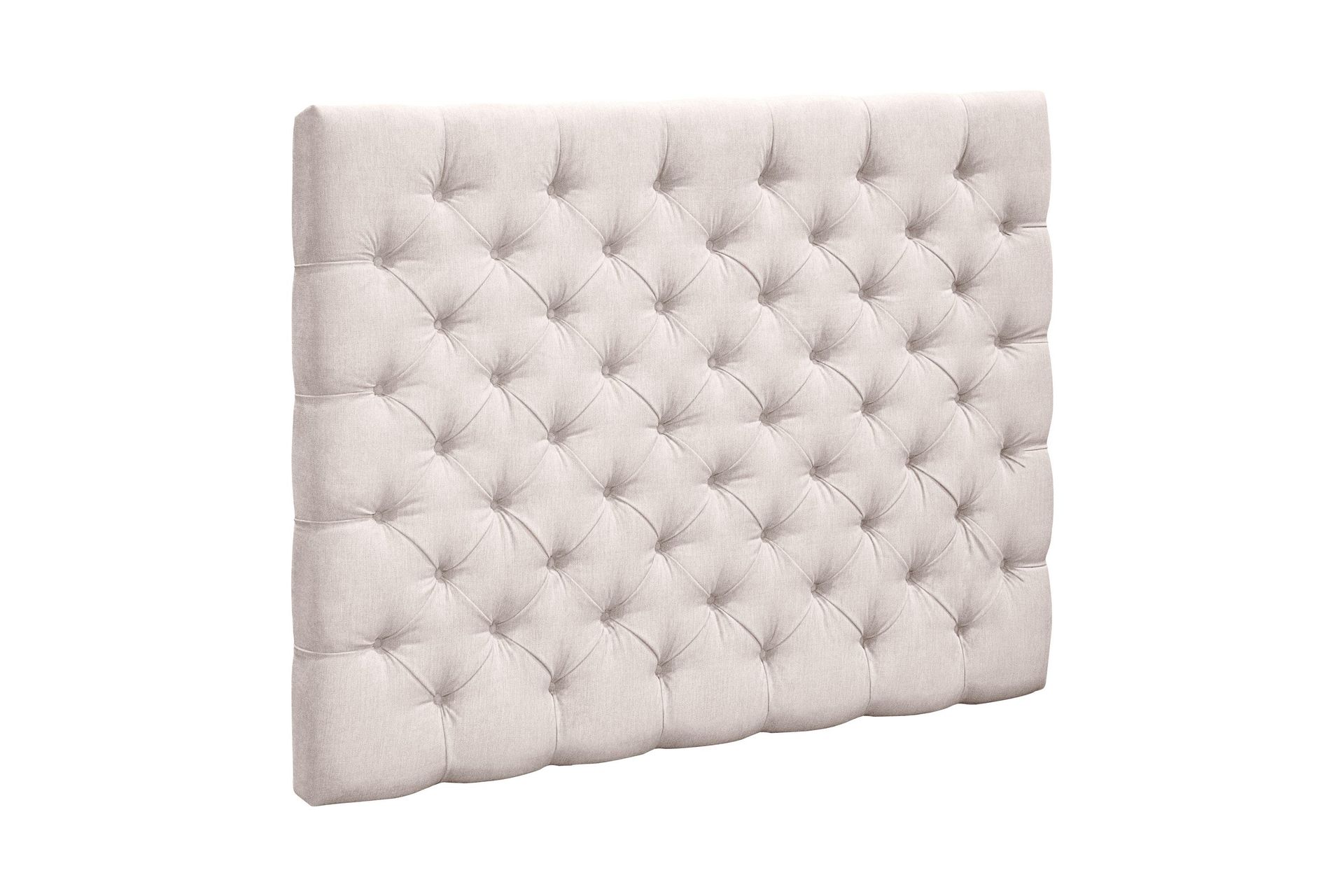 Joluma Polstret Sengegavl & Hodegavl 160 cm i Plysj med Knapper - Lys Beige