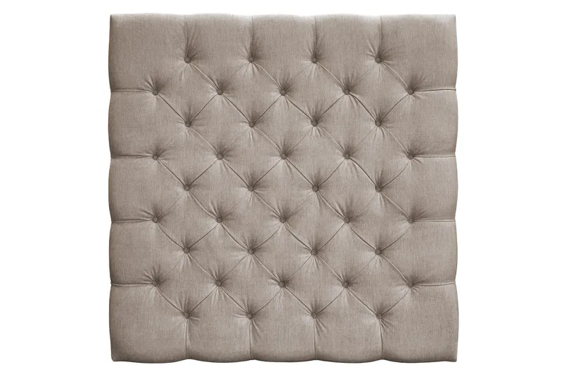 Joluma Polstret Sengegavl & Hodegavl 140 cm i Stoff med Knapper, Beige
