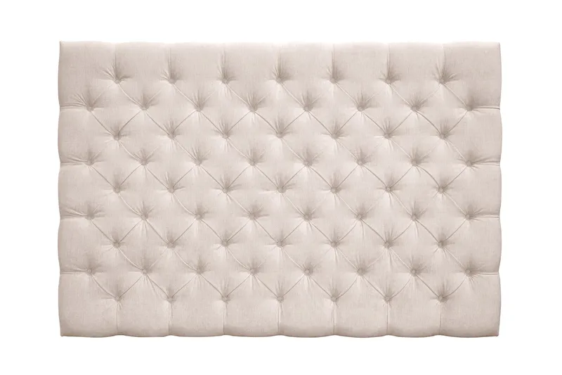 Joluma Polstret Sengegavl & Hodegavl 180 cm i Plysj med Knapper - Lys Beige - Møbler - Senger - Sengetilbehør & sengegavl - Sengegavl
