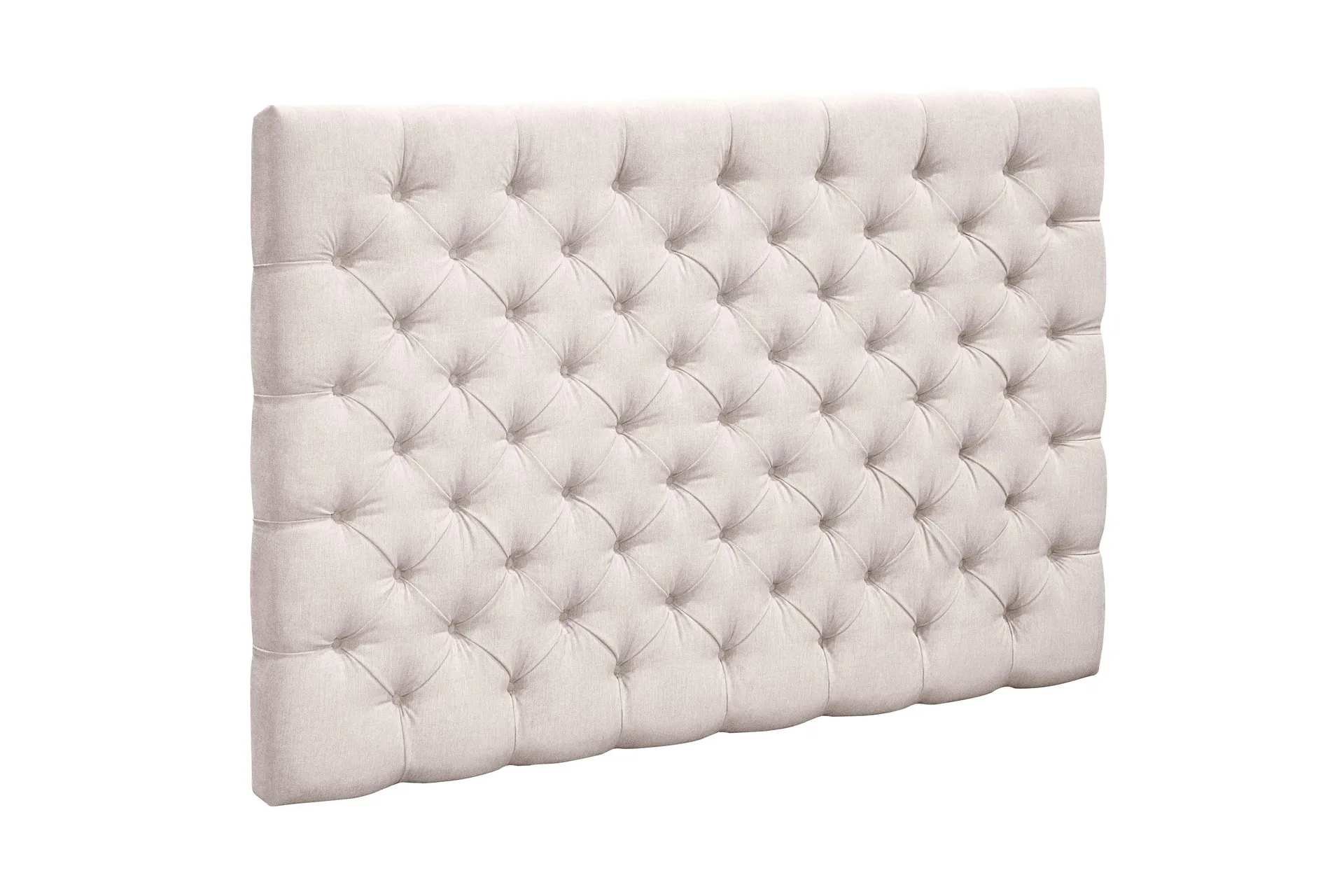 Joluma Polstret Sengegavl & Hodegavl 180 cm i Plysj med Knapper - Lys Beige