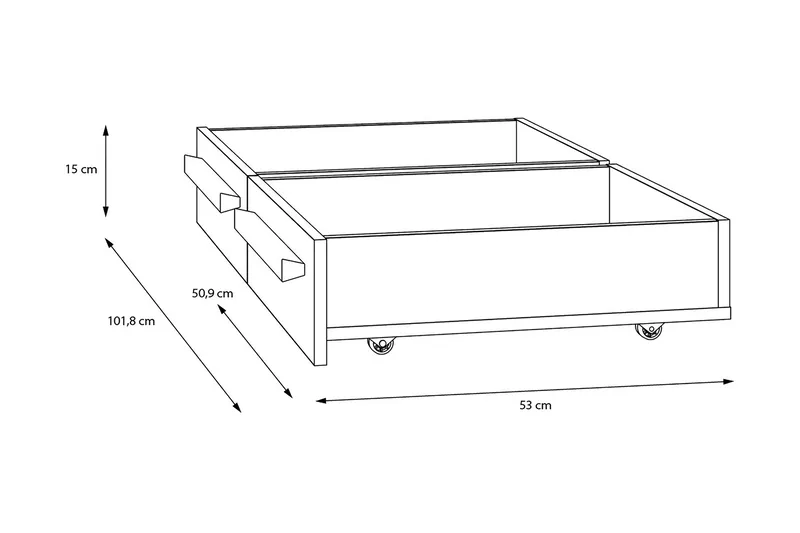 Ahmetbay Sengeskuff 2-pack - Grå/Brun - Møbler - Senger - Sengetilbehør & sengegavl - Oppbevaring til senger
