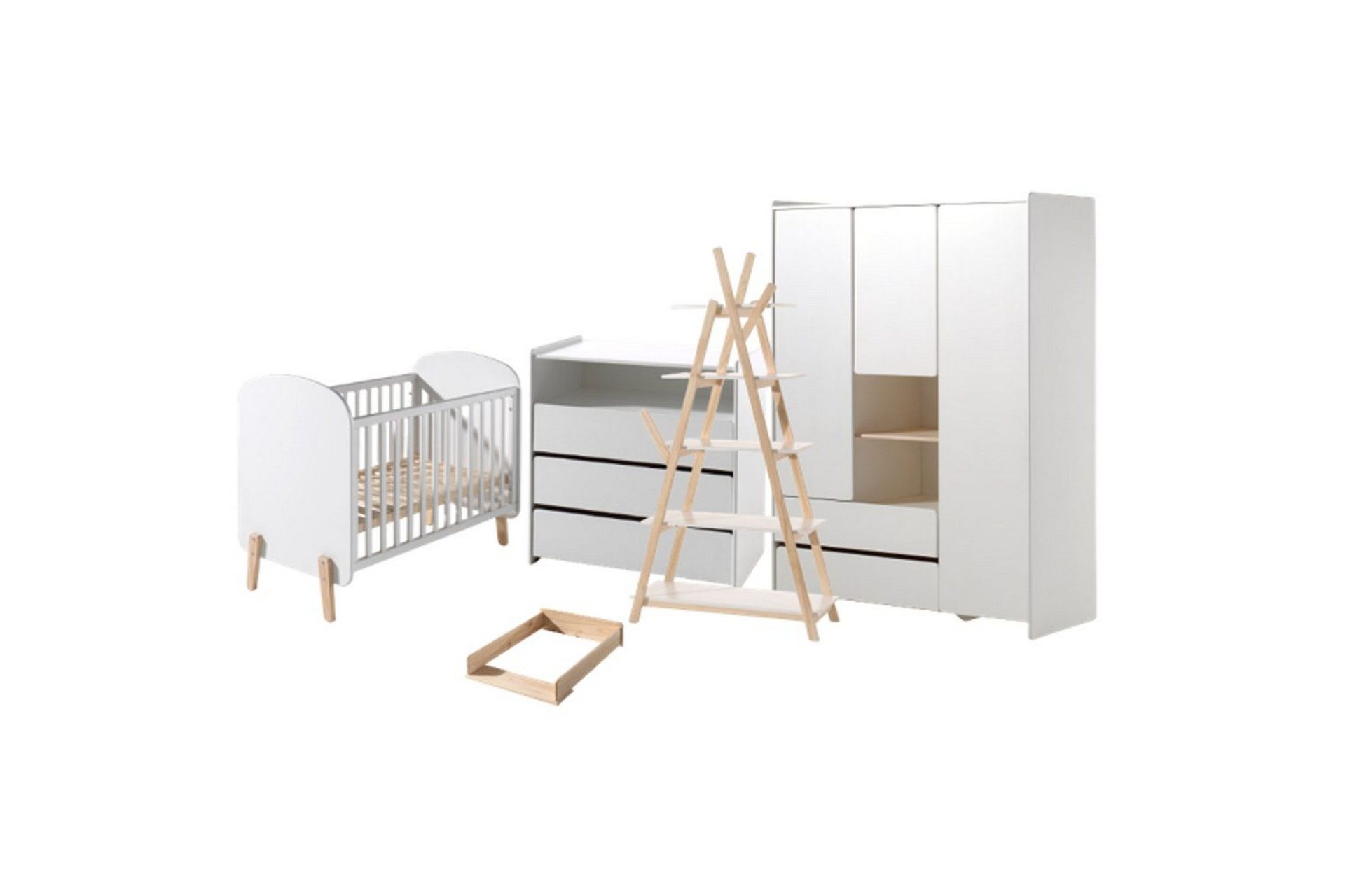 Baby Bed med kommode, stellebord, garderobe, bokhylle Kiddy 3 dører - 3 dører