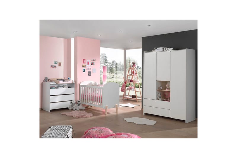 Baby Bed med kommode, stellebord, garderobe, bokhylle Kiddy 3 dører - 3 dører - Møbler - Senger - Sengetilbehør & sengegavl - Oppbevaring til senger